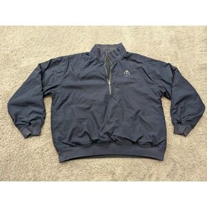 Vintage Gear for Sports‎ Jacket Mens Extra Large 1/4 Zip Blue Cotton Logo Casual